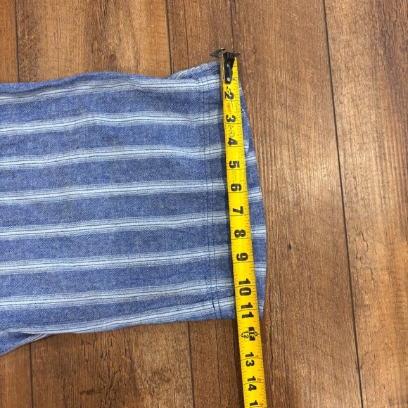 Old Navy Womens 2X High Rise Linen Blend Wide Leg Pants Blue Stripe Boho Casual - Picture 9 of 9